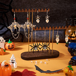 Hallowmas Alloy Enamel & Synthetic Turquoise Dangle & Stud Earring Sets&nbsp;EJEW-TA00709