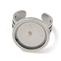 304 Stainless Steel Cuff Ring Findings&nbsp;STAS-B126-11B-P