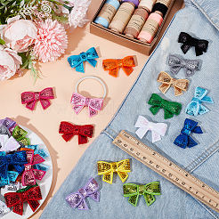 32Pcs 16 Colors 3D Bowknot Paillette Cloth Sew on Appliques&nbsp;PATC-PH0001-19