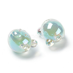UV Plating Rainbow Iridescent Acrylic Beads&nbsp;X1-OACR-H015-11C