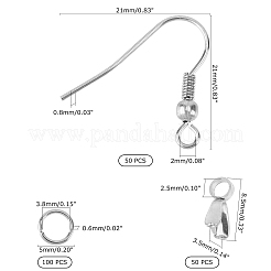 304 Stainless Steel Earring Hooks & Pinch Bails & Open Jump Rings&nbsp;STAS-UN0018-49P
