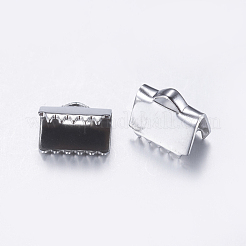 Tarnish Resistant 304 Stainless Steel Ribbon Crimp Ends&nbsp;STAS-L198-07P