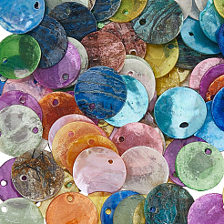 140Pcs 14 Styles Spray Painted Natural Capiz Shell Connector Charms&nbsp;BSHE-SC0001-34