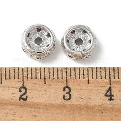 Brass Micro Pave Cubic Zirconia Beads&nbsp;KK-P290-53P
