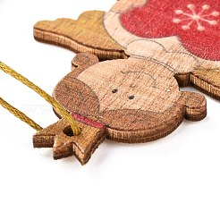 Christmas Theme Wood Big Pendant Decorations&nbsp;HJEW-F011-04