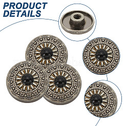 15Pcs 1-Hole Alloy & Plastic Beads Buttons&nbsp;BUTT-HY0001-11B