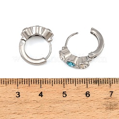304 Stainless Steel Micro Pave Cubic Zirconia Hoop Earrings for Women&nbsp;SA-CBAABBA-15P