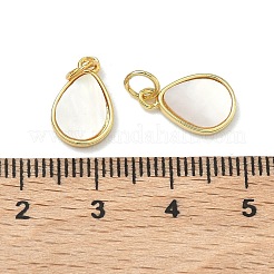 Natural White Shell Teadrop Charms&nbsp;KK-F926-07G
