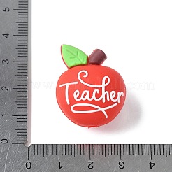 Cartoon Double Sided Apple with Word Thank you Silicone Beads&nbsp;SIL-V001-09A