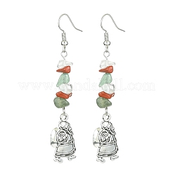 Christmas Theme Tibetan Style Alloy Dangle Earrings with Brass Pins&nbsp;EJEW-JE05307