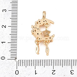 Brass Micro Pave Cubic Zirconia Pendants&nbsp;KK-K407-54G