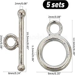 5Pcs 925 Sterling Silver Toggle Clasps&nbsp;STER-CA0001-09
