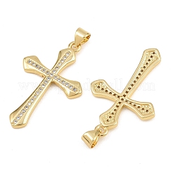 Brass Micro Pave Clear Cubic Zirconia Pendants&nbsp;CU-CBADC6C-08G-04