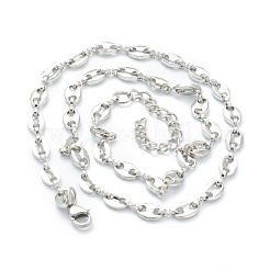 Non-Tarnish 304 Stainless Steel Coffee Bean Chain Necklaces&nbsp;NJEW-O123-01P