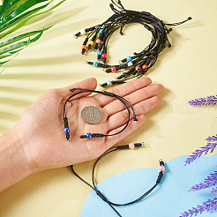 11Pcs 11 Colors Black Waxed Polyester Braided Cord Bracelet Making&nbsp;AJEW-TA00029