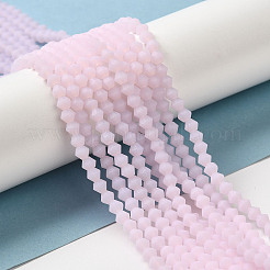 Imitation Jade Frosted Glass Bead Strands&nbsp;GLAA-F029-JM4mm-B02