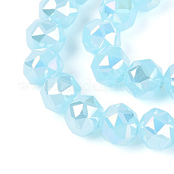 AB Color Plated Imitation Jade Glass Round Beads Strands&nbsp;EGLA-T029-8mm-12J-04