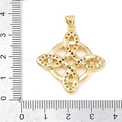Brass Micro Pave Cubic Zirconia Pendants&nbsp;KK-Z145-05G-01