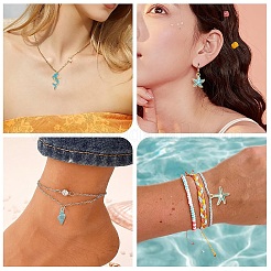 20Pcs 10 Styles Ocean Theme Alloy with Enamel Pendants&nbsp;FIND-YW0012-73