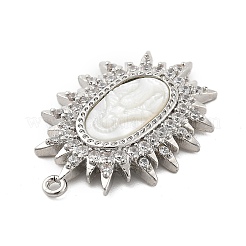 Brass Micro Pave Cubic Zirconia Pendants&nbsp;KK-L228-23P