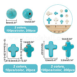 240pcs 4 Styles Synthetic Turquoise Beads&nbsp;TURQ-AR0001-42