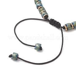 Electroplate Non-magnetic Synthetic Hematite Column & Disc Beads Braided Bead Bracelets for Women Men&nbsp;BJEW-JB13300