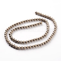 Non-magnetic Synthetic Hematite Beads Strands&nbsp;G-A140-17-3mm