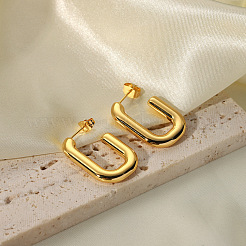 Simple Oval 304 Stainless Steel Stud Earrings&nbsp;IP5325