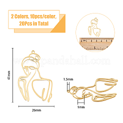 20Pcs 2 Colors 304 Stainless Steel Pendants&nbsp;STAS-DC0013-74