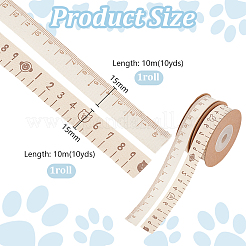 2 Rolls 2 Styles Cotton Printed Ruler Ribbon&nbsp;OCOR-PH0005-13