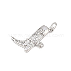 Brass Micro Pave Cubic Zirconia Pendants&nbsp;KK-P339-14P