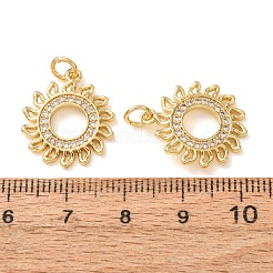 Brass Micro Pave Clear Cubic Zirconia Pendants&nbsp;CU-CBA2907-04B-G