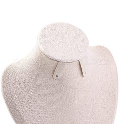 Bust Shaped Microfiber & Wood Jewelry Necklace & Earrings Display Stands&nbsp;NDIS-H042-01A-03