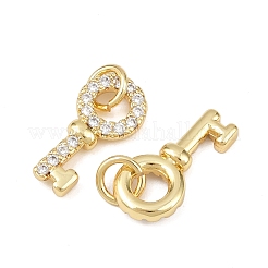 Brass Clear Cubic Zirconia Pendants&nbsp;KK-L251-56G