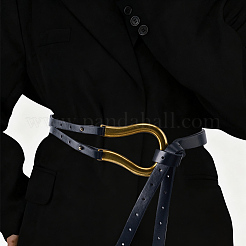 Imitation Leather Tie Knot Chain Belts with Golden Tone Alloy Clasps&nbsp;AJEW-CL0003-05A