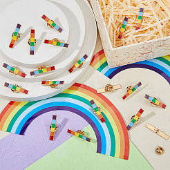 20Pcs Pride Rainbow Color Rectangle Enamel Pins&nbsp;JEWB-FH0001-77