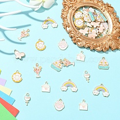 40Pcs 8 Styles Alloy Enamel Pendants&nbsp;ENAM-YW0006-17