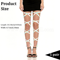 1 Pair Polyester Reflective Rave Leg Wrap for Women&nbsp;AJEW-GF0014-04A
