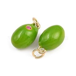 Brass Micro Pave Cubic Zirconia Charms&nbsp;X-KK-B157-27B-G