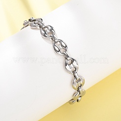 304 Stainless Steel Coffee Bean Link Chain Bracelets for Women Men&nbsp;LS-BJEW-F529-10A-P