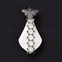 Natural White Shell Pendants&nbsp;SSHEL-C009-01P
