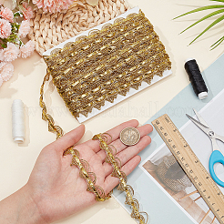 10 Yards Polyester Braided Metallic Lace Trim&nbsp;DIY-WH0491-47B