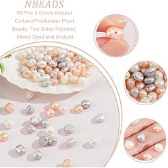 90Pcs 3 Colors Natural Cultured Freshwater Pearl Beads&nbsp;PEAR-NB0001-73
