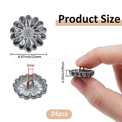 24Pcs 1-Hole Tibetan Style Alloy Shank Buttons&nbsp;BUTT-FH0001-022AS