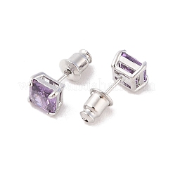 Rack Plating Brass Micro Pave Cubic Zirconia Stud Earrings&nbsp;EJEW-I304-01P-04