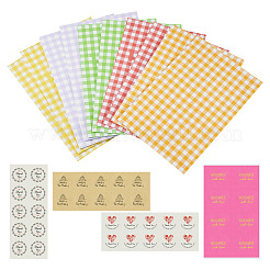 20Pcs 5 Colors Rectangle with Tartan Pattern Paper Bags&nbsp;CARB-TA0001-16