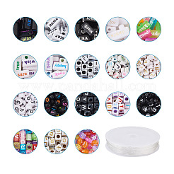 DIY Alphabet Themed Stretch Bracelet Making Kits&nbsp;DIY-PJ0001-08
