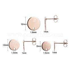 18Pcs 3 Size PVD Vacuum Plating 304 Stainless Steel Stud Earring Findings&nbsp;STAS-ZZ0001-06RG