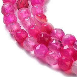 Faceted Natural Striped Agate/Banded Agate Beads Strands&nbsp;X-G-F447-4mm-H08