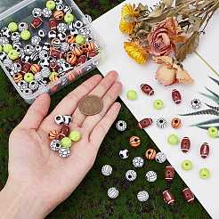 140Pcs 7 Styles Opaque Acrylic Beads&nbsp;SACR-PH0006-09